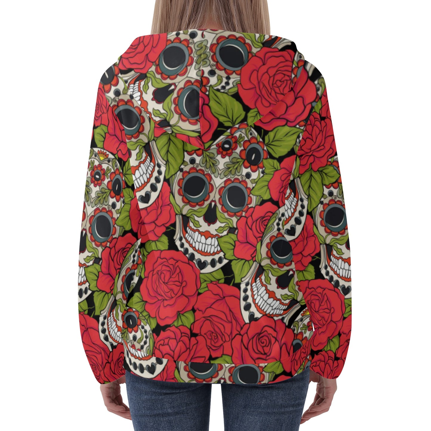 Dia de los muertos Women's Lightweight Zipper Jumper Sweatshirt Hoodie