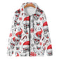 Skull santan clause Women's Lightweight Zipper Jumper Sweatshirt Hoodie