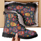 Sugar skull pattern Women's Leather Boots