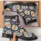 Day of the dead skull Women's All Season Leather Boots