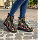 Merry christmas sugar skull Women's Leather Boots