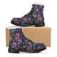 Beautiful sugar skull Women's Faux Fur Leather Boots