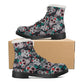 Day of the dead floral sugar skull Women's Faux Fur Leather Boots
