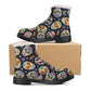 Sugar skull gothic Women's Faux Fur Leather Boots