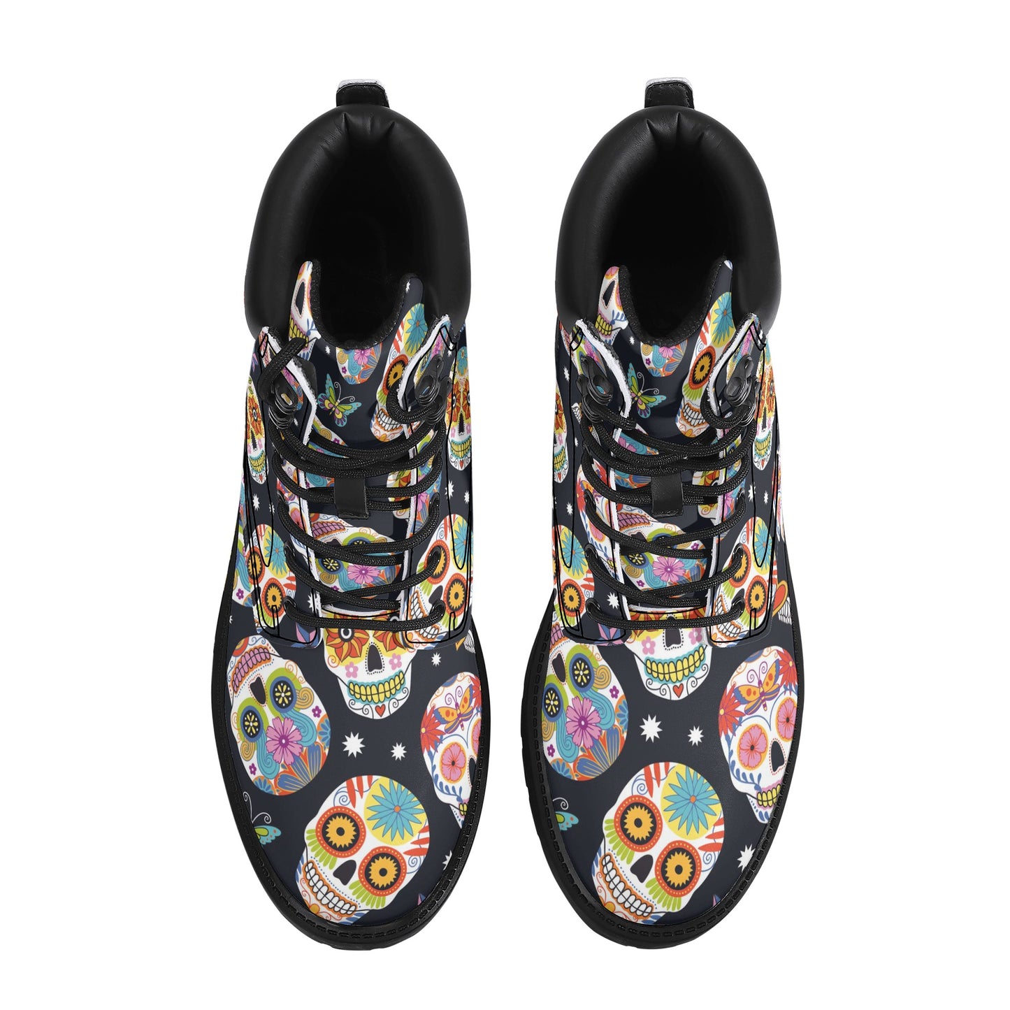 Day of the dead skull Women's All Season Leather Boots