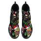 Merry Christmas sugar skull Women's Leather Chunky Boots