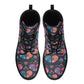 Sugar skull floral mexican skull pattern Women's Leather Boots