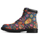Floral skull Women's All Season Leather Boots