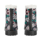 Day of the dead floral sugar skull Women's Faux Fur Leather Boots