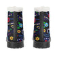 Animal sugar skull Women's Faux Fur Leather Boots