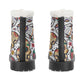 Sugar skull pattern Women's Faux Fur Leather Boots