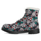 Day of the dead floral sugar skull Women's Faux Fur Leather Boots