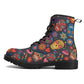 Sugar skull pattern Women's Leather Boots