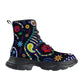 Animal sugar skull Women's Leather Chunky Boots