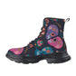 Sugar skull love Women's Leather Chunky Boots