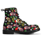 Merry christmas sugar skull Women's Leather Boots