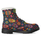 Sguar skull dia de los muertos Women's Faux Fur Leather Boots