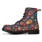 Sugar skull pattern Women's Leather Boots