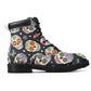 Day of the dead skull Women's All Season Leather Boots