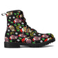 Merry christmas sugar skull Women's Leather Boots