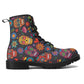 Sugar skull pattern Women's Leather Boots