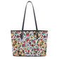 Day of the dead skull Leather Tote Bags