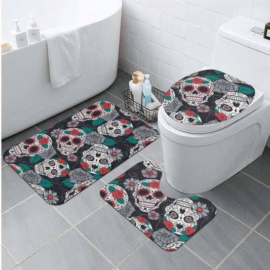 Rose skull pattern Bath Room Toilet Set