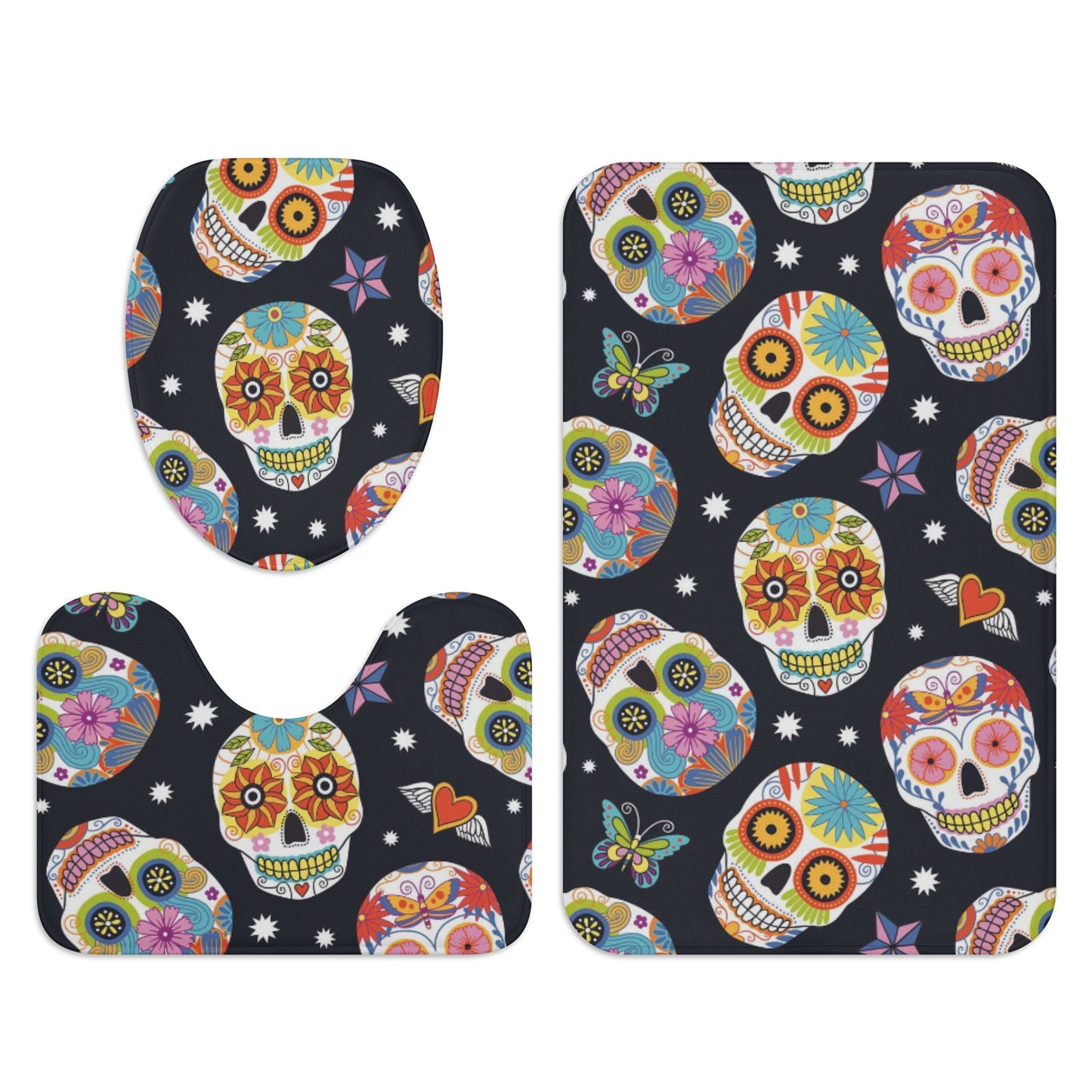 Dia de los muertos Mexican skeleton Halloween pattern Bath Room Toilet Set