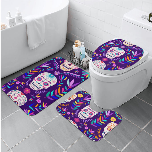 Purple sugar skull Bath Room Toilet Set