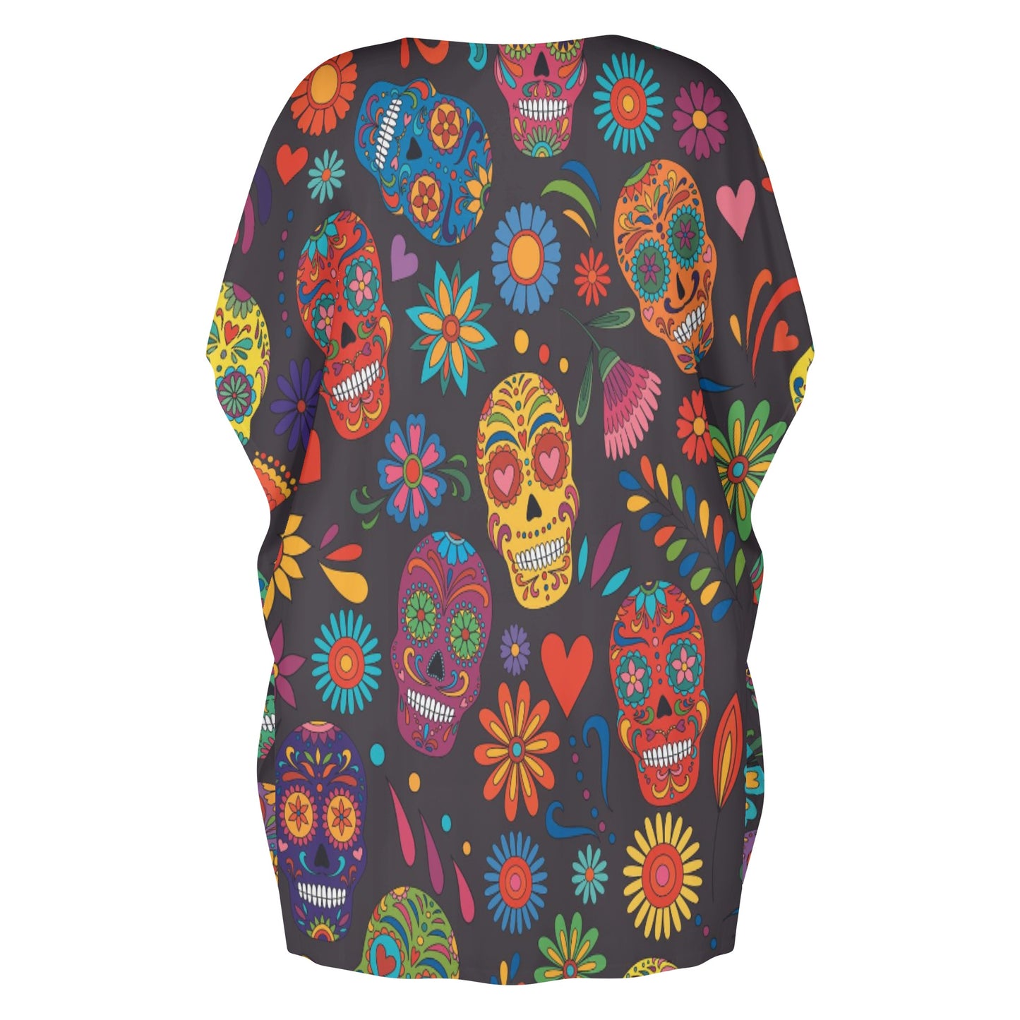Sugar skull day of the dead mexican skull Women's Daily Plus Size Loose Dress