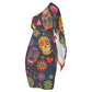 Sugar skull day of the dead mexican skull Women's Long Sleeve One Shoulder Party Dress