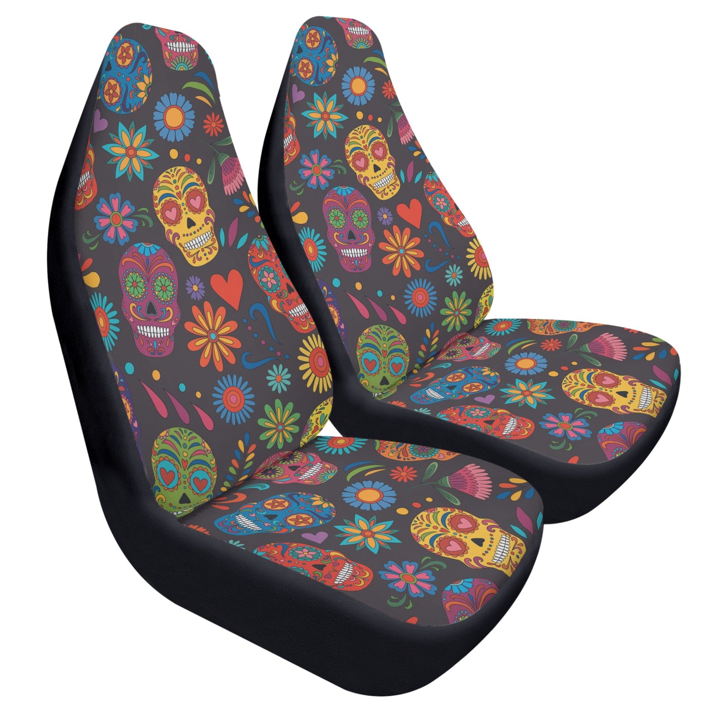 Mexican skull Calaveras skull Car Seat Covers (2 Pcs)