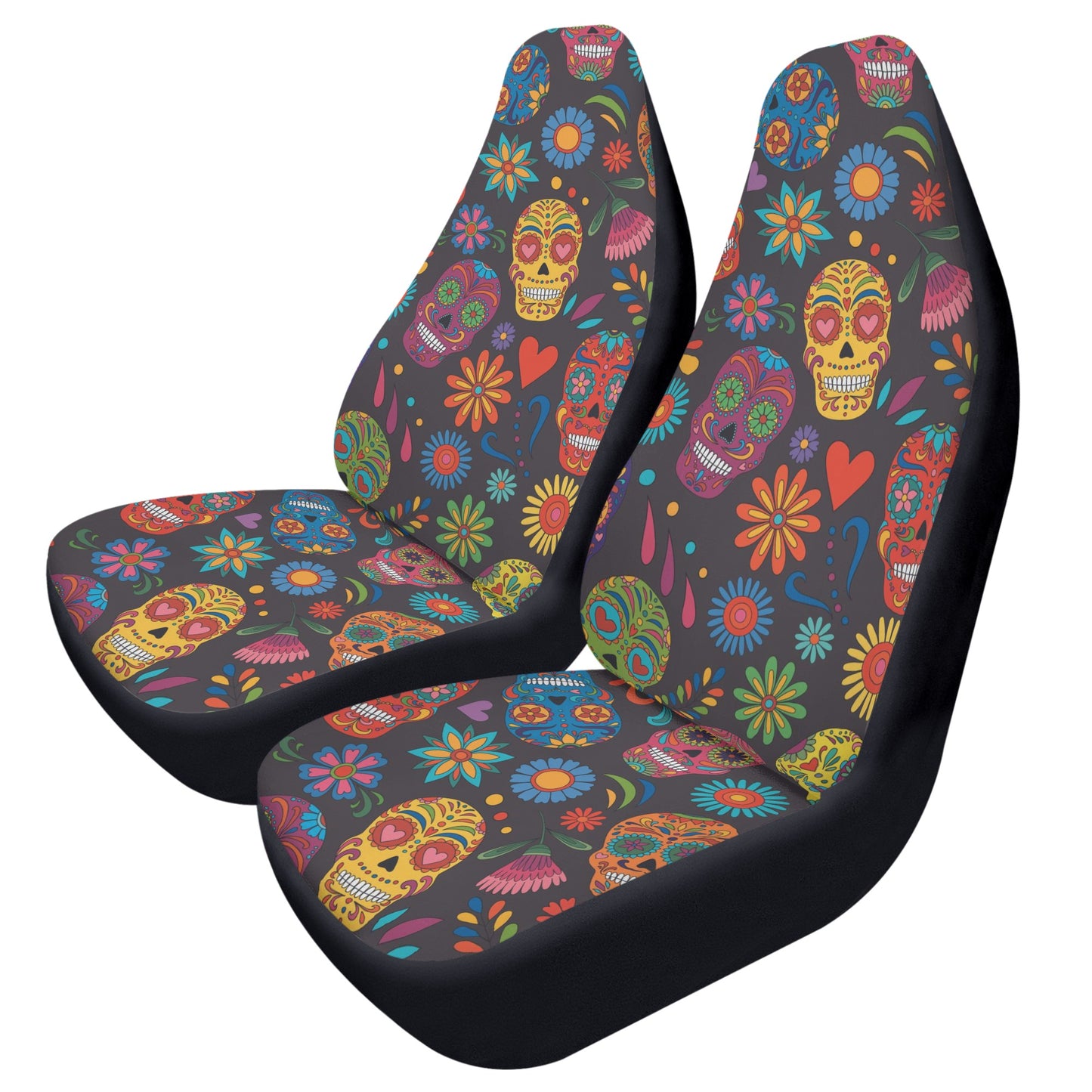 Mexican skull Calaveras skull Car Seat Covers (2 Pcs)