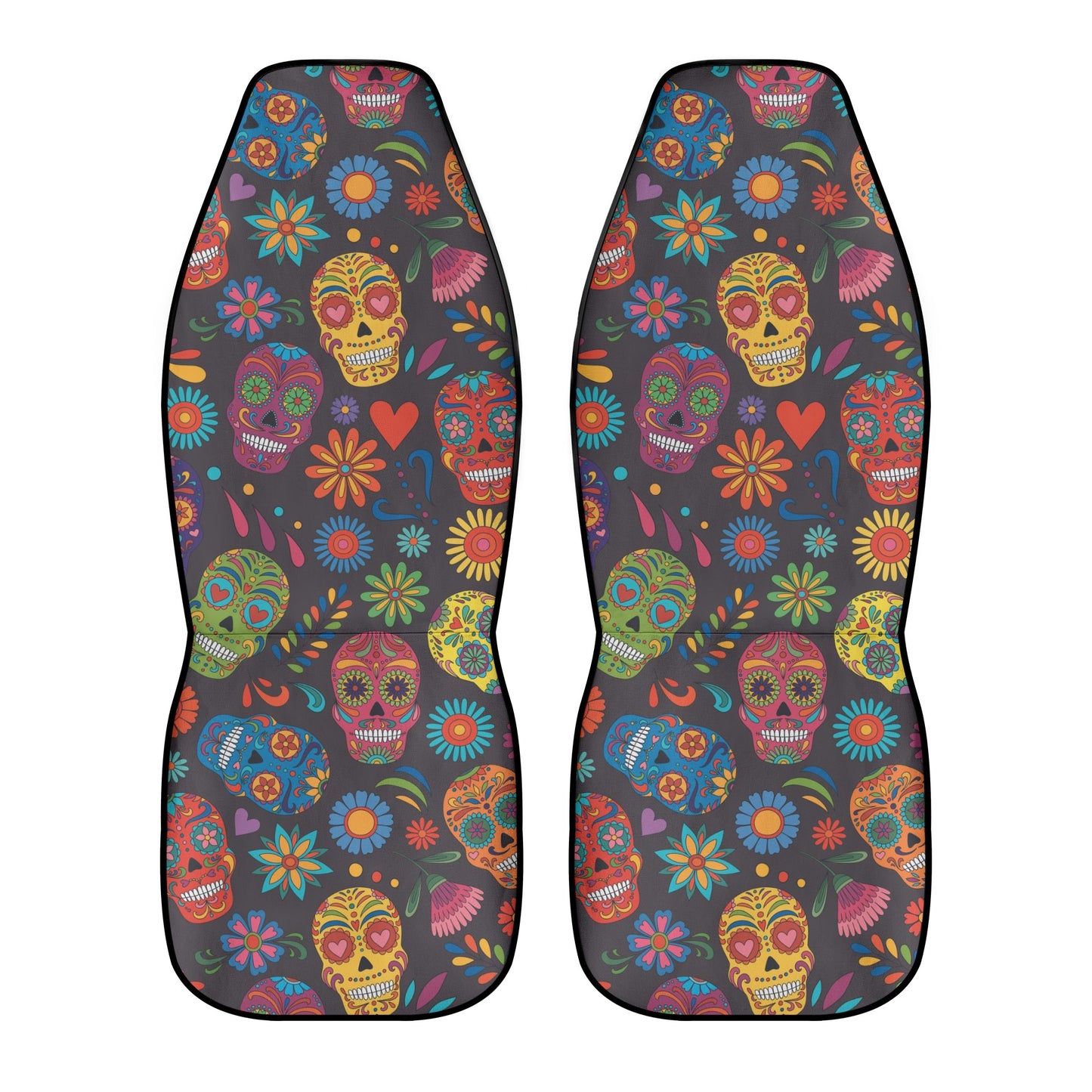 Mexican skull Calaveras skull Car Seat Covers (2 Pcs)