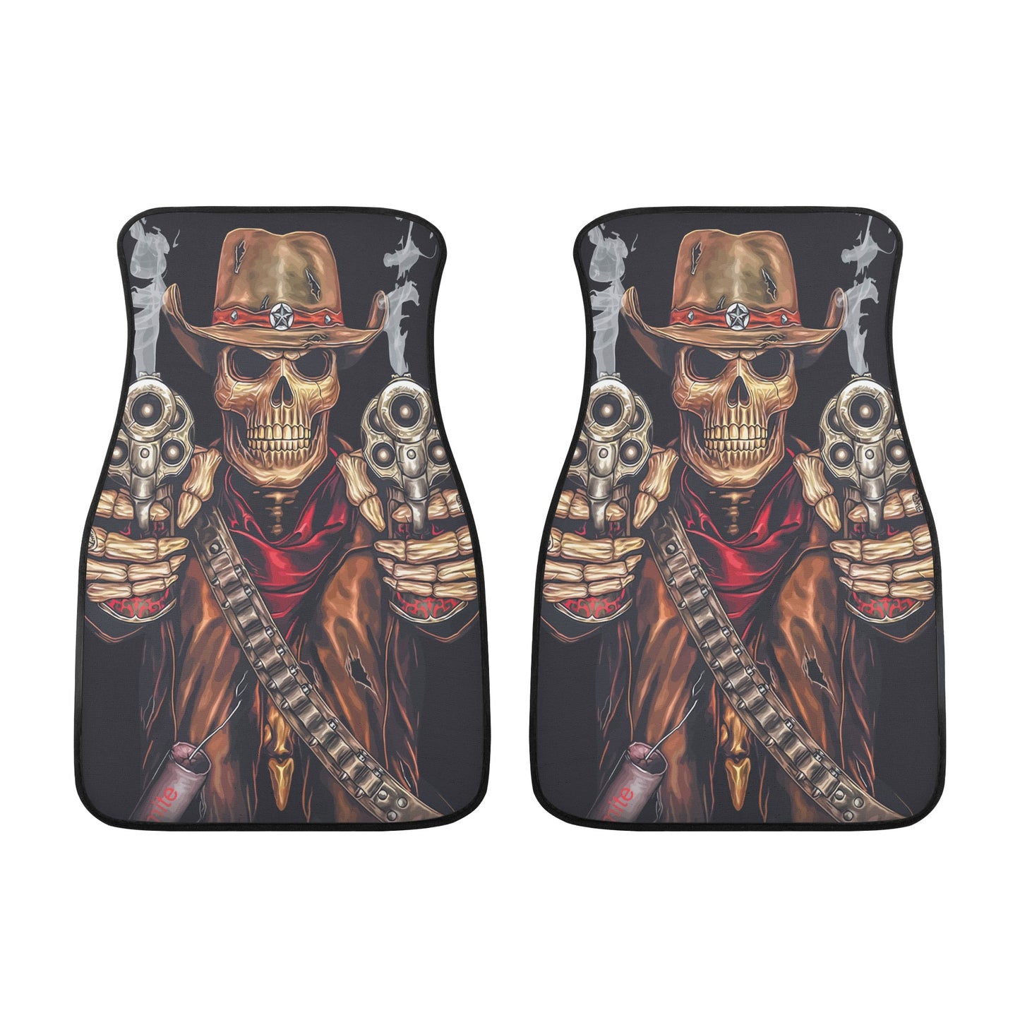 Gothic grim reaper Back and Front Car Floor Mats
