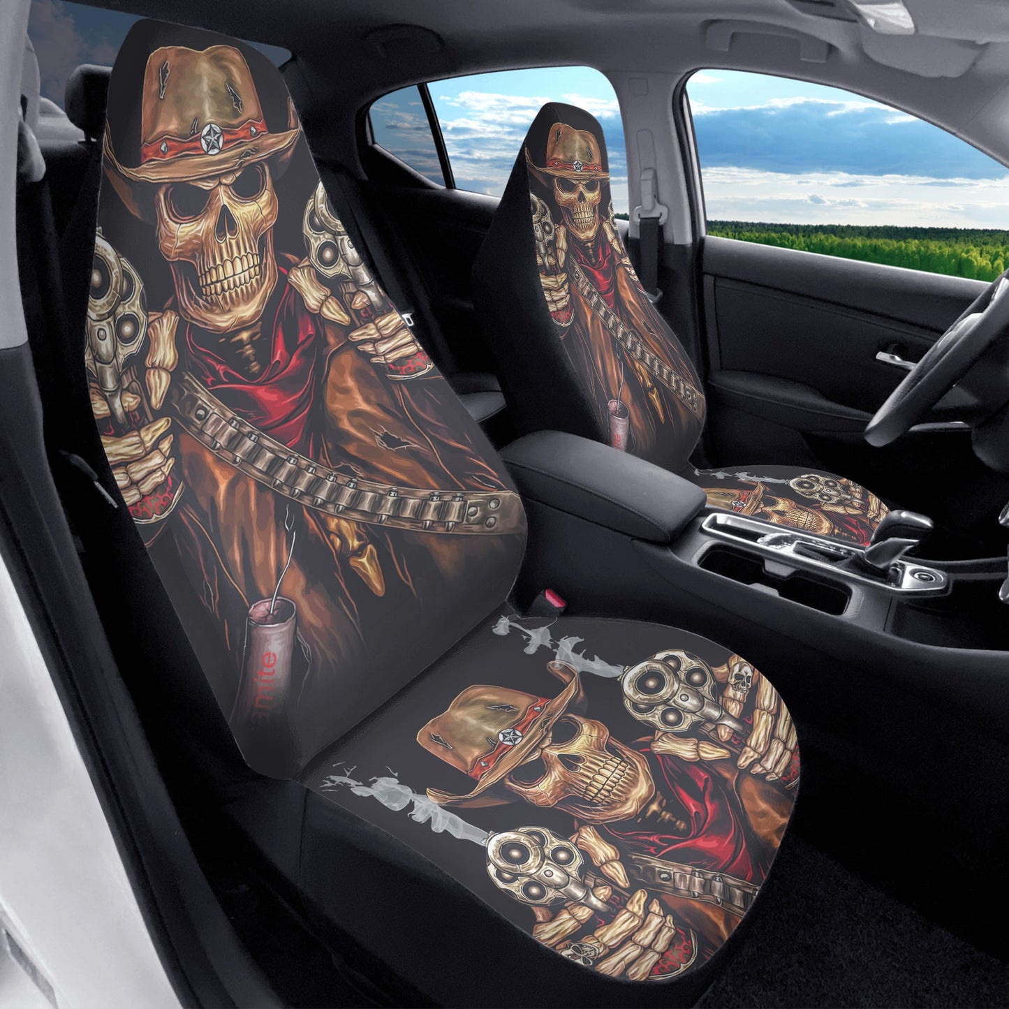 Gothic skull grim reaper Car Seat Covers (2 Pcs)