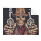 Gothic Grim reaper Halloweeen skull Horizontal Flannel Breathable Blanket 4 Sizes