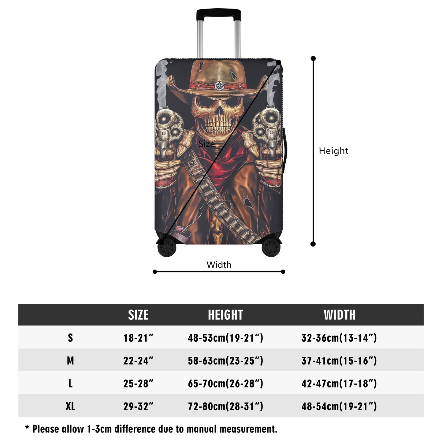 Gothic Grim reaper Halloweeen skull Polyester Luggage Cover