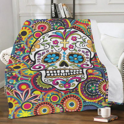 Beautiful sugar skull Day of the dead pattern Blanket Fleece