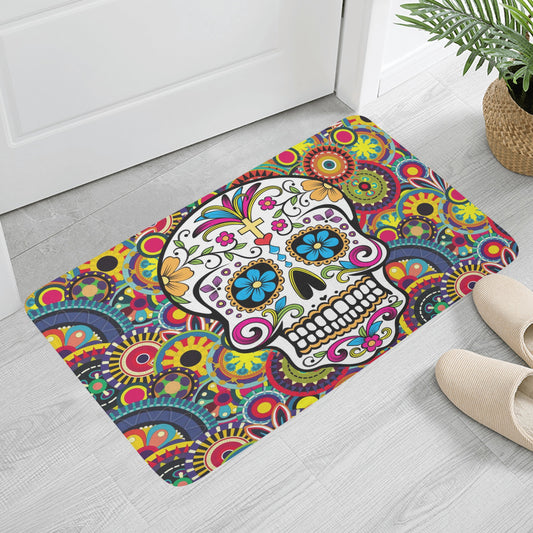 Beautiful sugar skull Day of the dead pattern Plush Doormat