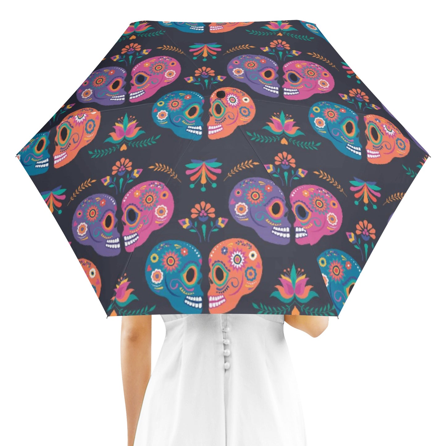 Sugar skull love couple All Over Print Umbrella