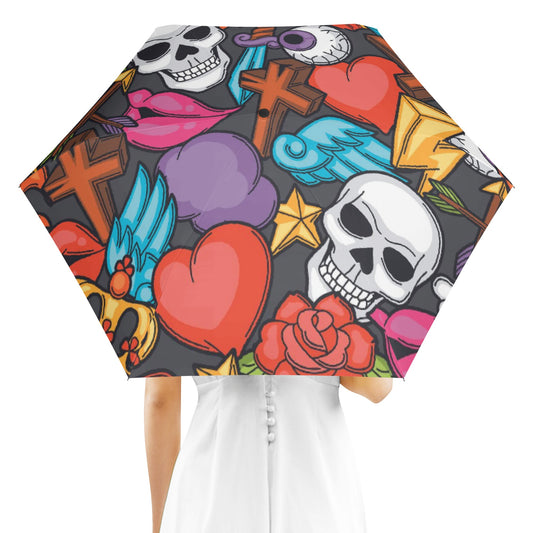 Halloween skull gothic All Over Print Umbrella