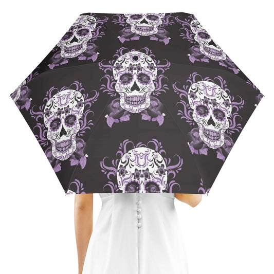 Floral skull pattern All Over Print Umbrella
