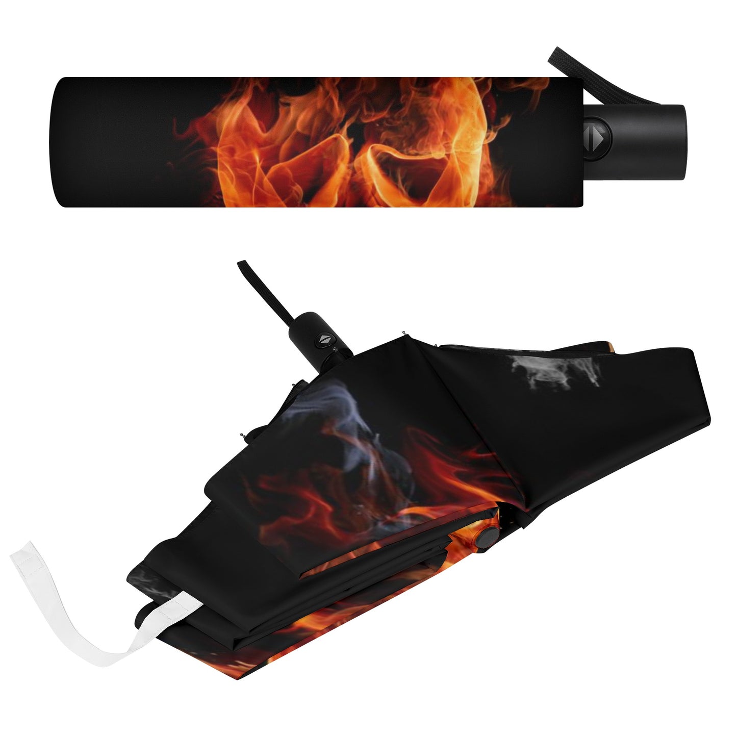 Flaming fire skull  Umbrella