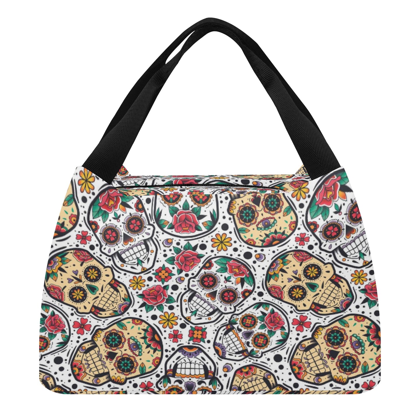 Dia de los muertos skull pattern Portable Tote Lunch Bag