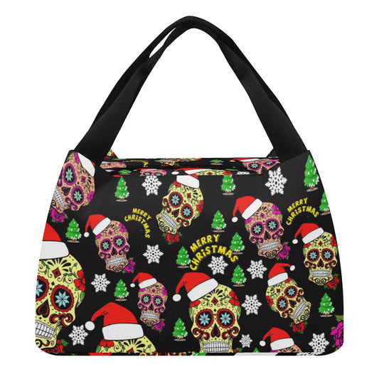 Merry christmas sugar skull Portable Tote Lunch Bag