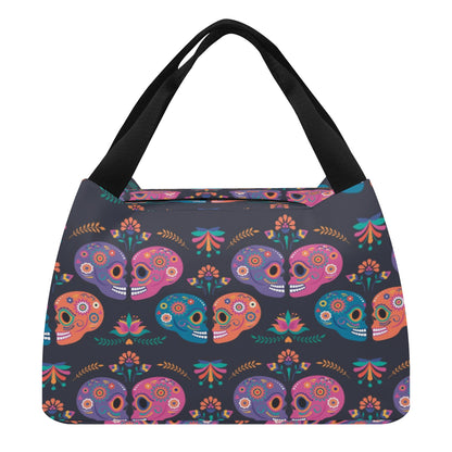 Sugar skull couple love Portable Tote Lunch Bag