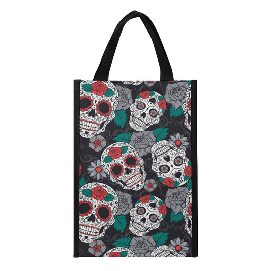 Skull floral Folding Pocket Type Lunch Bag