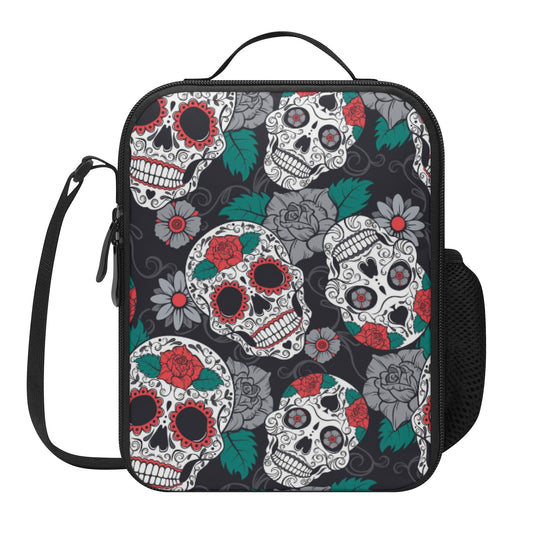 Floral sugar skull pattern Lunch Box Bags