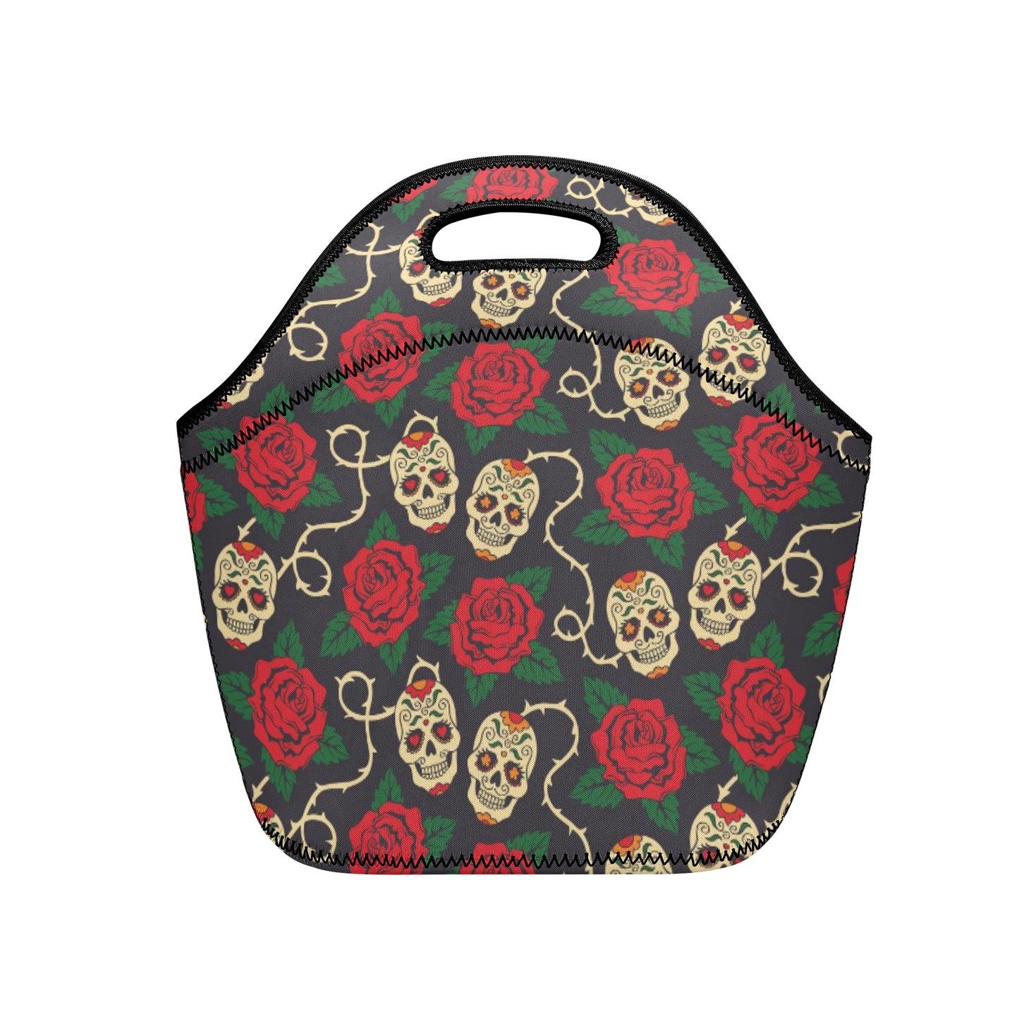 Rose skull Halloween New Neoprene Lunch Bag